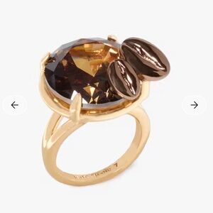 Kate Spade Shaken and Brewed Coffee Cocktail Espresso Martini Ring Brown Gemston